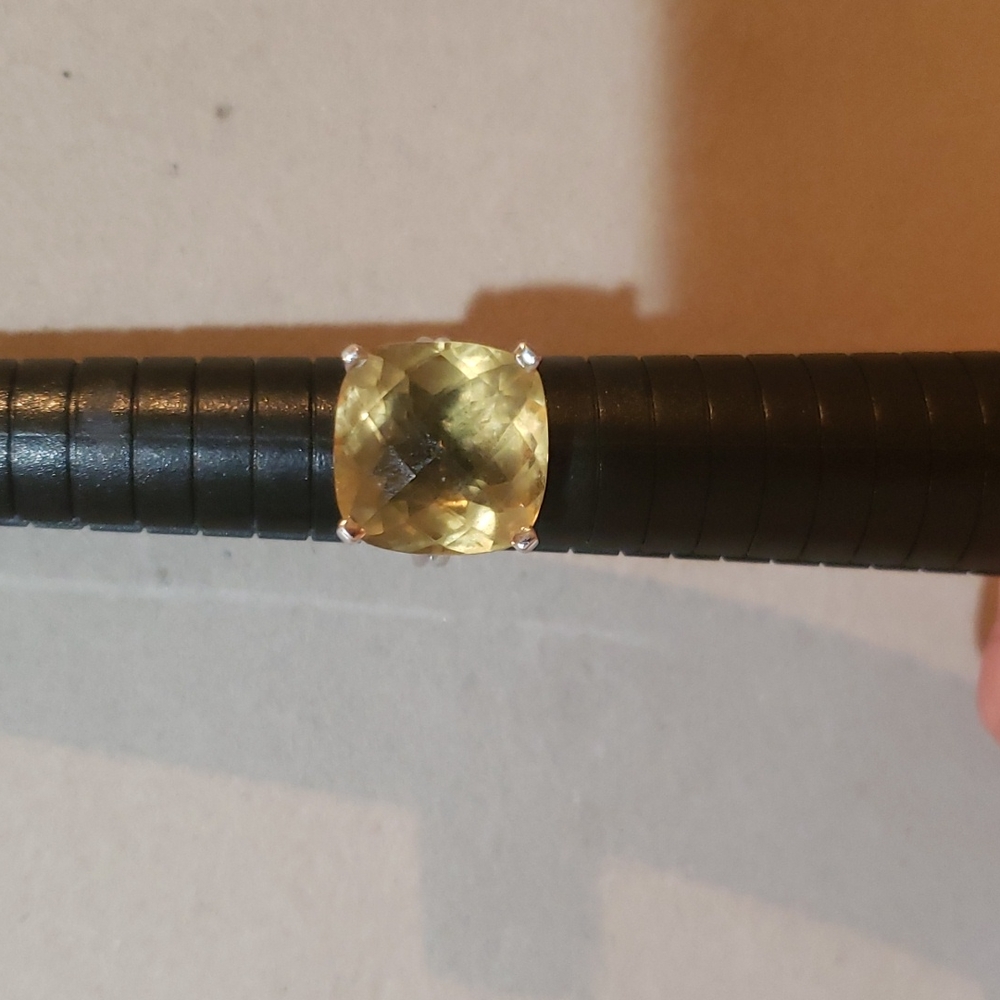 Lemon Quartz 14k White Gold Ring size 7-1/2 - Picture 3 of 8
